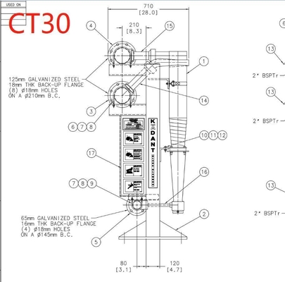 CT30 et CT60 Hydrocyclone en acier inoxydable à revêtement céramique Oui