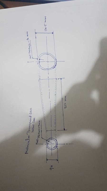 Centrifugeuse à cône en verre pour la fabrication de papier naturel L 350 mm